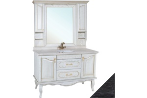 Мебель для ванной Bellezza Рим 120 черная патина серебро