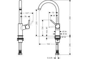 Смеситель Hansgrohe Talis 32080000 для раковины - 3