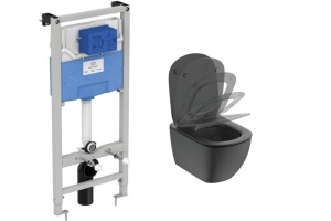 Система инсталляц TESI SILK BL в/к инсталл б/кн+унитаз+сид Ideal Standard T3868V3