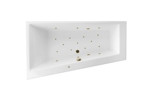 Акриловая ванна Excellent Sfera Slim 170х100 левая белая бронза с гидромассажем