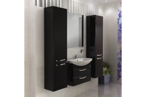Шкаф-пенал AQUATON Ария М черный глянец - 2