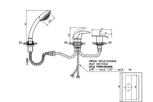 Смеситель на борт ванны Rav Slezak Dunaj золото - 2