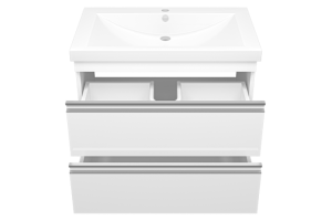 Тумба с раковиной Misty Ингрид 75 белая глянцевая - 2