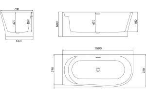 Акриловая ванна BelBagno BB410-1500-780-L - 3