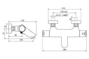 Смеситель для ванны Ravak Te хром (X070047) - 2