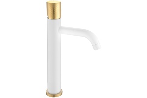 Смеситель Boheme Stick 122-WG.2 для раковины, white touch gold