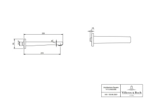 Излив для ванны Villeroy & Boch Architectura Square никель, матовый (TVT12500200064) - 2