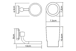 Стакан для зубных щеток WasserKRAFT  хром - белый - 3