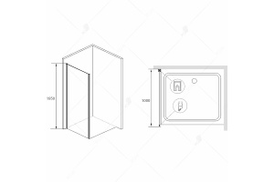 Душевая стенка RGW Z-14 100х195 профиль хром стекло прозрачное - 3