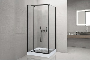 Душевой уголок Royal Bath HPV 90х90 с поддоном профиль черный стекло прозрачное - 2