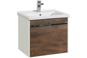 Тумба с раковиной Aquaton Капри 60 белый-темное дерево