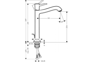 Смеситель hansgrohe Metropol Classic для раковины 31303090, золото/хром - 2