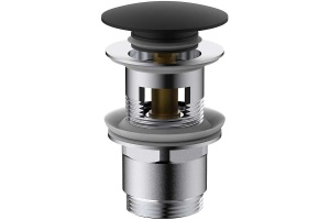 Донный клапан Vincea с переливом черный