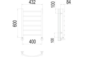 Водяной полотенцесушитель Terminus Классик П6 400x600 Хром - 3