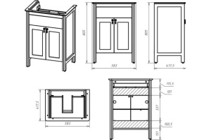 Тумба с раковиной Misty Адель 60 белая матовая - 3