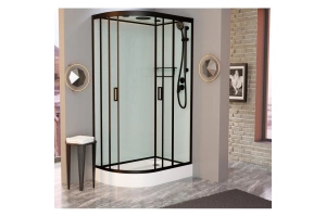 Душевая кабина Frank 120х80 правая черная стекло матовое - 3