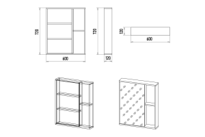 Зеркало-шкаф Misty Ненси 60 черный матовый - 3