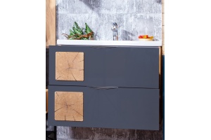 Тумба для комплекта Бриклаер Фостер 80 дуб золотой, антрацит - 3