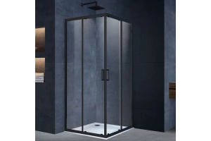 Душевой уголок Vincea Alpha 100x100 профиль черный стекло прозрачное