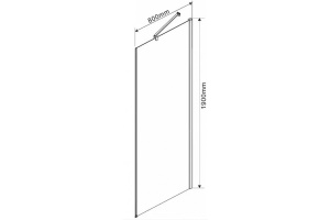 Боковая стенка Vincea Orta 80х190 хром стекло рифленое - 2