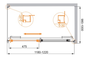 Душевой уголок Cezares Lux soft 120х100 хром стекло прозрачное - 2