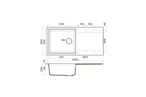 Мойка кухонная Omoikiri Sakaime Tetogranit/Leningrad grey (4993561) - 2