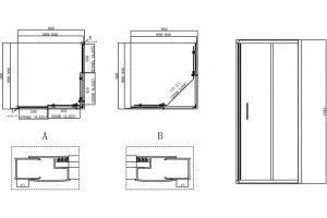 Душевой уголок BelBagno Uno 195 A 2 90 P Cr - 3