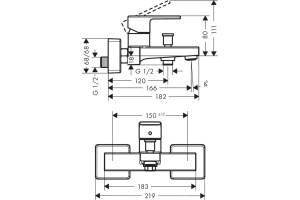 Смеситель Hansgrohe Vernis Shape 71450000 для ванны с душем, хром - 3