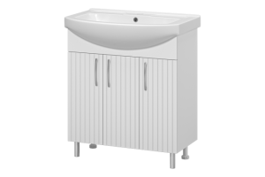 Тумба с раковиной Misty Изео 75 белая глянцевая