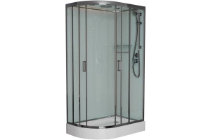Душевая кабина Frank Brilliant 100х80 правая хром стекло прозрачное