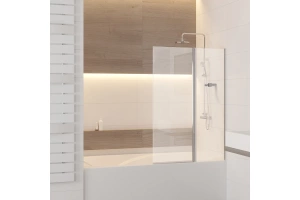 Шторка на ванну RGW Screens SC-11 100х140 профиль хром стекло прозрачное - 2
