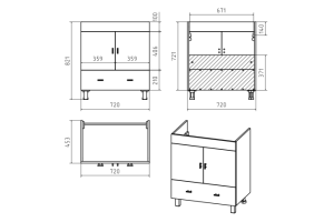 Тумба с раковиной Misty Дива 75 белая глянцевая - 3