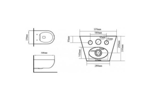 Подвесное биде Black&White Universell 50х39 белое - 2