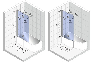 Шторка на ванну Riho Novik Z500 Delta 90 см - 3