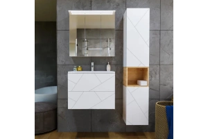 Тумба под раковину Бриклаер Кристалл 70 белая матовая (4627125415951) - 2