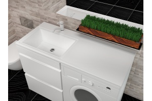 Раковина Stella Polar Мадлен 110 R на стиральную машину белый - 2