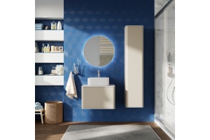 Тумба с раковиной STWORKI Ноттвиль 60 бежевый шелк, без отверстия под смеситель - 2