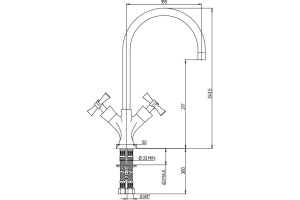Смеситель для кухни Paini Elix 85CR572KM - 2