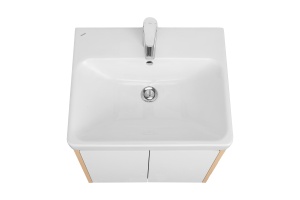 Тумба с раковиной Aquaton Сканди Doors 55 белый - светлое дерево - 3