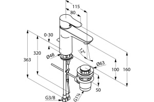 Смеситель для раковины Kludi  хром (322600575) - 3