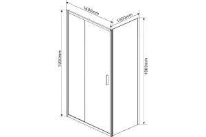 Душевой уголок Vincea Garda 140х100 профиль черный стекло прозрачное  - 3