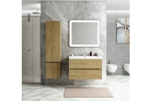 TECHNO Шкаф подвесной, фасады асимметричные, Дуб мадейра янтарь 400x300x1600, AM-Techno-1600-AC-SO-LW674-L