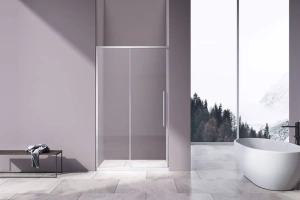 Душевая дверь в нишу Vincea Slim-N 110х195 профиль хром стекло прозрачное - 2