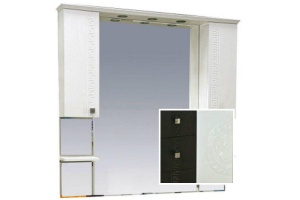 Зеркало-шкаф Misty Олимпия 120 белый - темное дерево