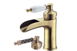 Смеситель для раковины Boheme Vogue бронза с черным