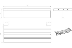 Полка Boheme Q 10947-NB Nikel Brush для полотенец - 2