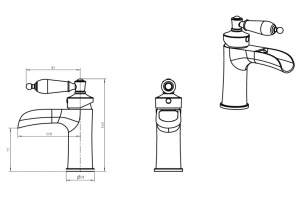 Смеситель для раковины Boheme Vogue с черным Swarovski - 3