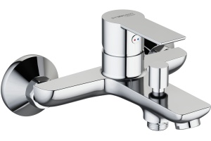 Смеситель для ванны с душем STWORKI by Damixa Хельсинки HFHS10000 хром однорычажный, настенный, латунь, с аэратором