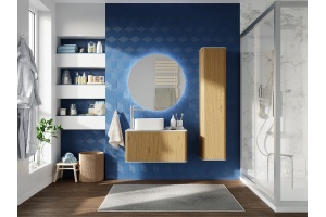 Мебель для ванной STWORKI Ноттвиль 80 дуб верона, с отверстием под смеситель, в стиле лофт (комплект, гарнитур) - 2