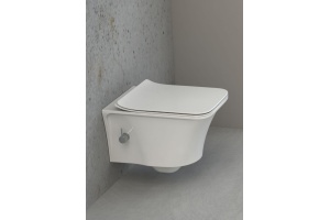 Чаша для подвесного унитаза с функцией биде Boheme Mirage белая без сиденья